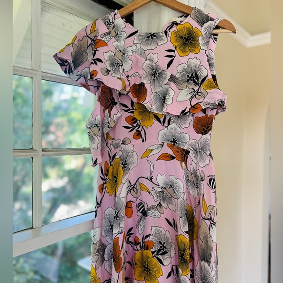 NWOT Maje Floral Asymmetrical One-Shoulder Midi Dress - Picture 5 of 9